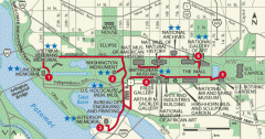 Walking tour of the Washington DC mall Map