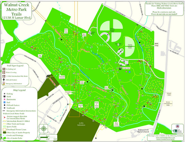 Walnut Creek Metro Park Trails Map