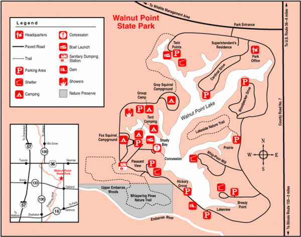 Walnut Point State Park, Illinois Site Map