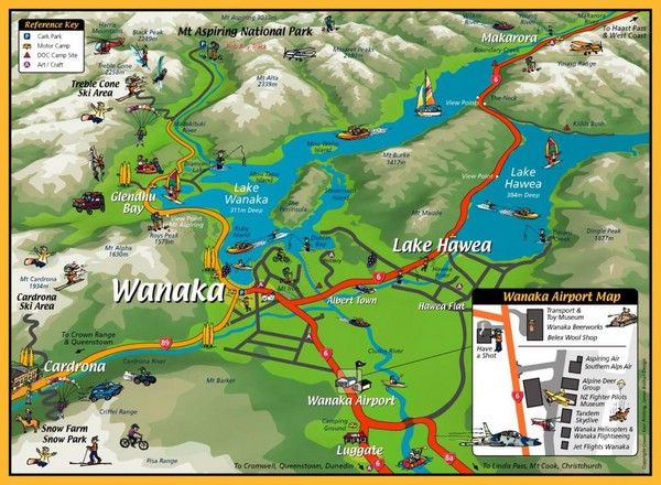 Wanaka Area Tourist Map
