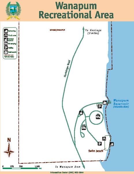 Wanapum Recreational Area Map