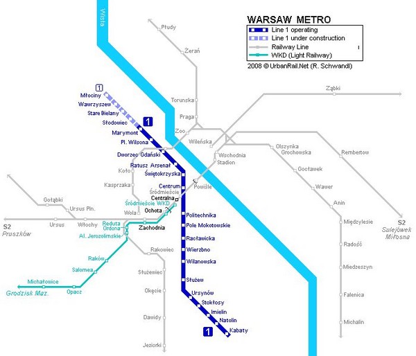 Warsaw Metro Map