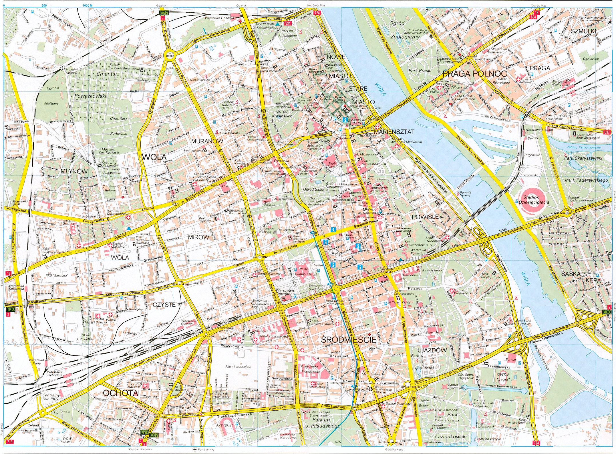 Warsaw Tourist Map - Warsaw Poland • mappery