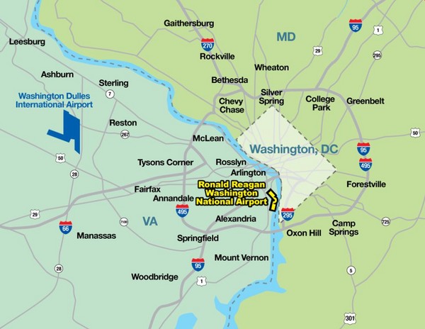 Washington D.C. Aiports Map