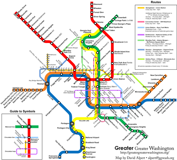 Washington D.C. Public Transportation Map