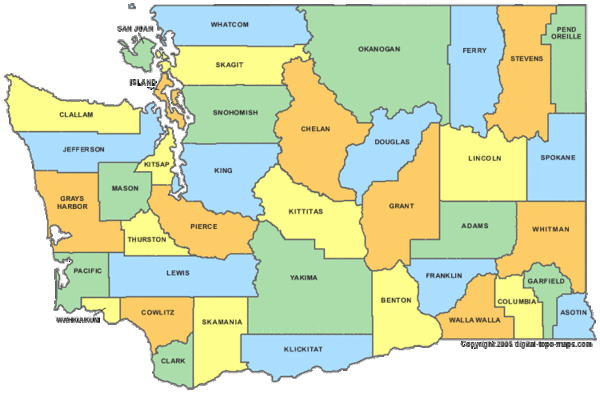 Map Of Washington State Counties Washington State Counties Map - Washington State • Mappery