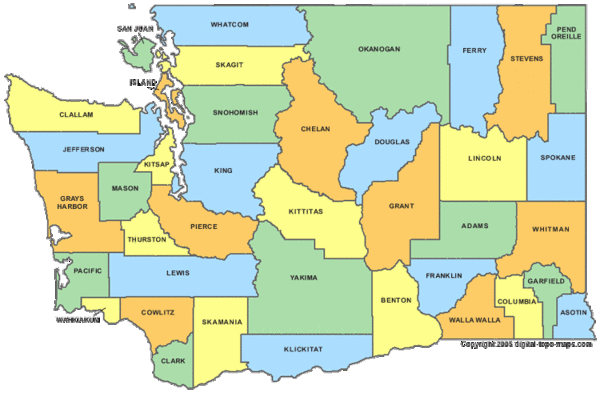 Washington State Counties Map