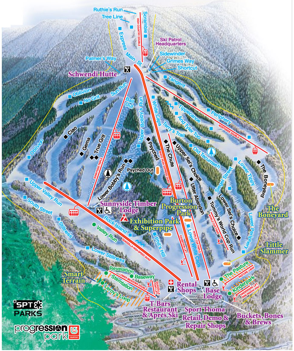 Waterville Valley Ski Trail Map 1 Ski Area Road Waterville Valley NH