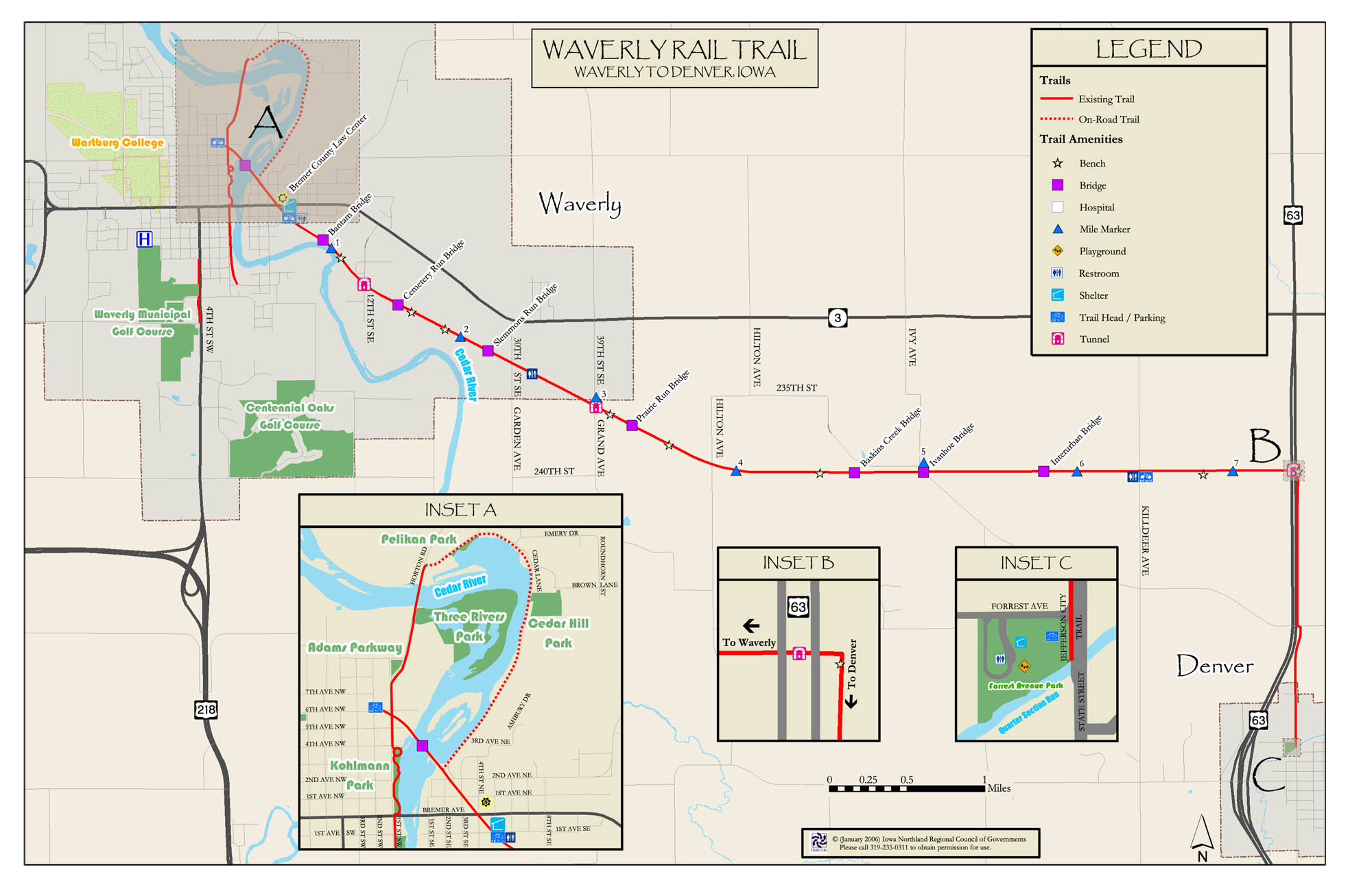 Waverly Rail Trail Map Waverly Iowa USA • mappery