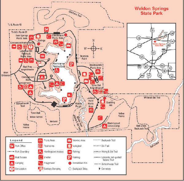 Weldon Springs State Park, Illinois Site Map