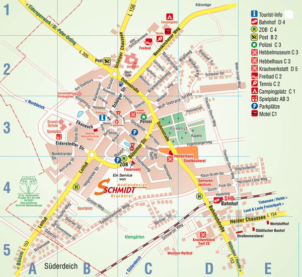 Wesselburen Tourist Map