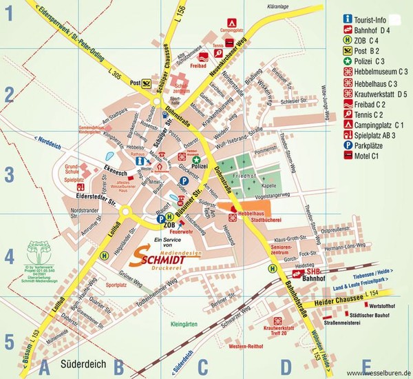 Wesselburen Tourist Map