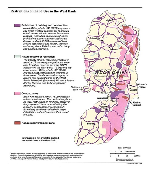 West Bank Land Restrictions Map