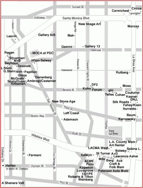 West Hollywood Art Gallery map