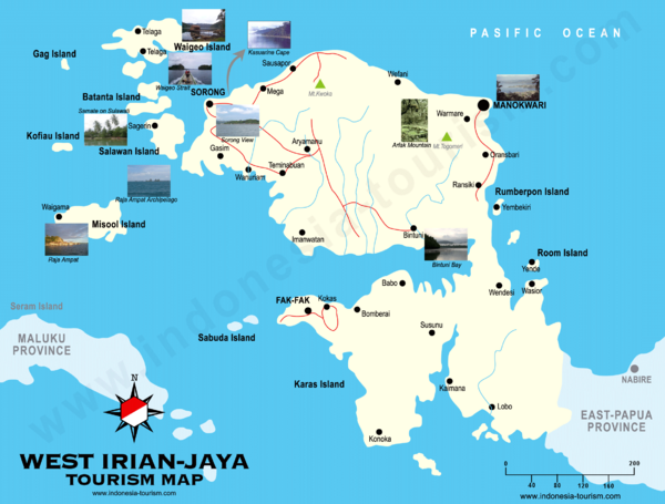 West Irian Jaya Tourist Map
