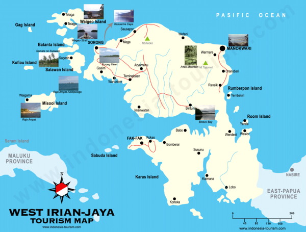West Irian Jaya Tourist Map - Irian-Jaya Indonesia • mappery