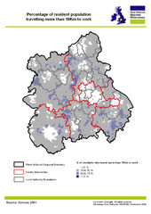 West Midlands Travel Time Statistics Map