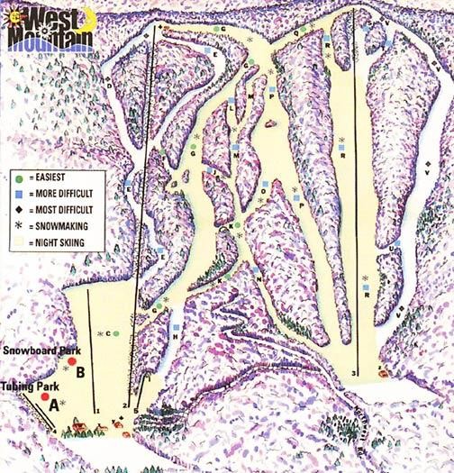 West Mountain Ski Area Ski Trail Map