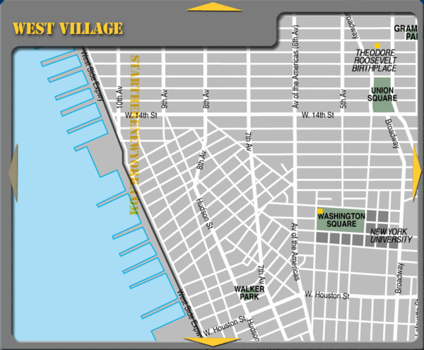 West Village New York City Tourist Map