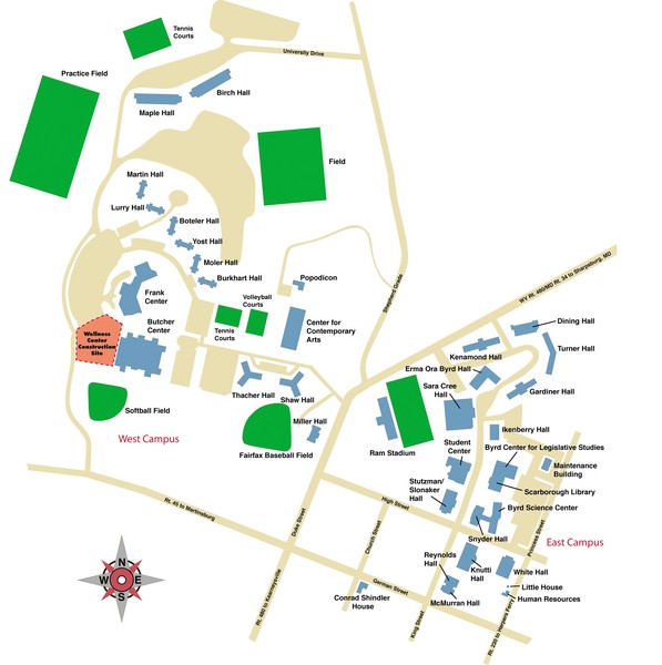 West Virginia University Campus Map