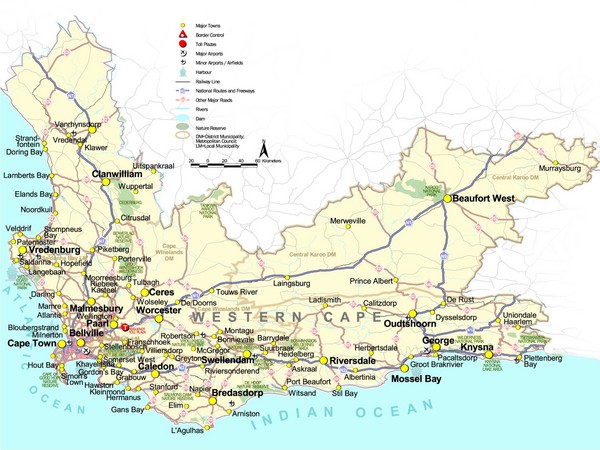 Western Cape Tourist Map