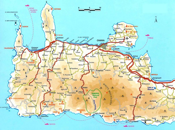Western Crete Tourist Map