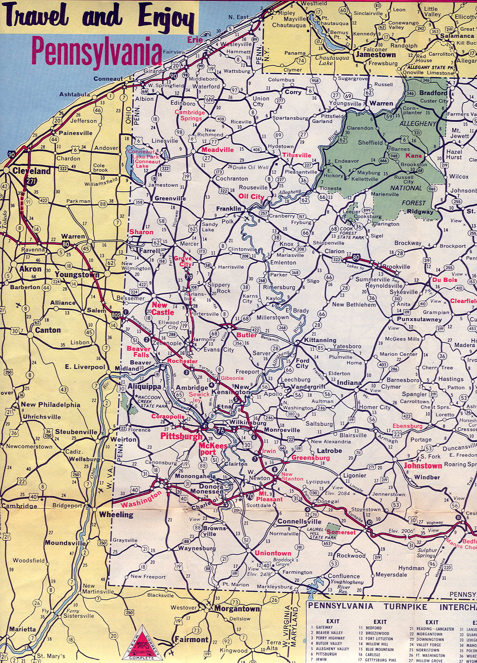 Western Pennsylvania Map - Pennsylvania • mappery