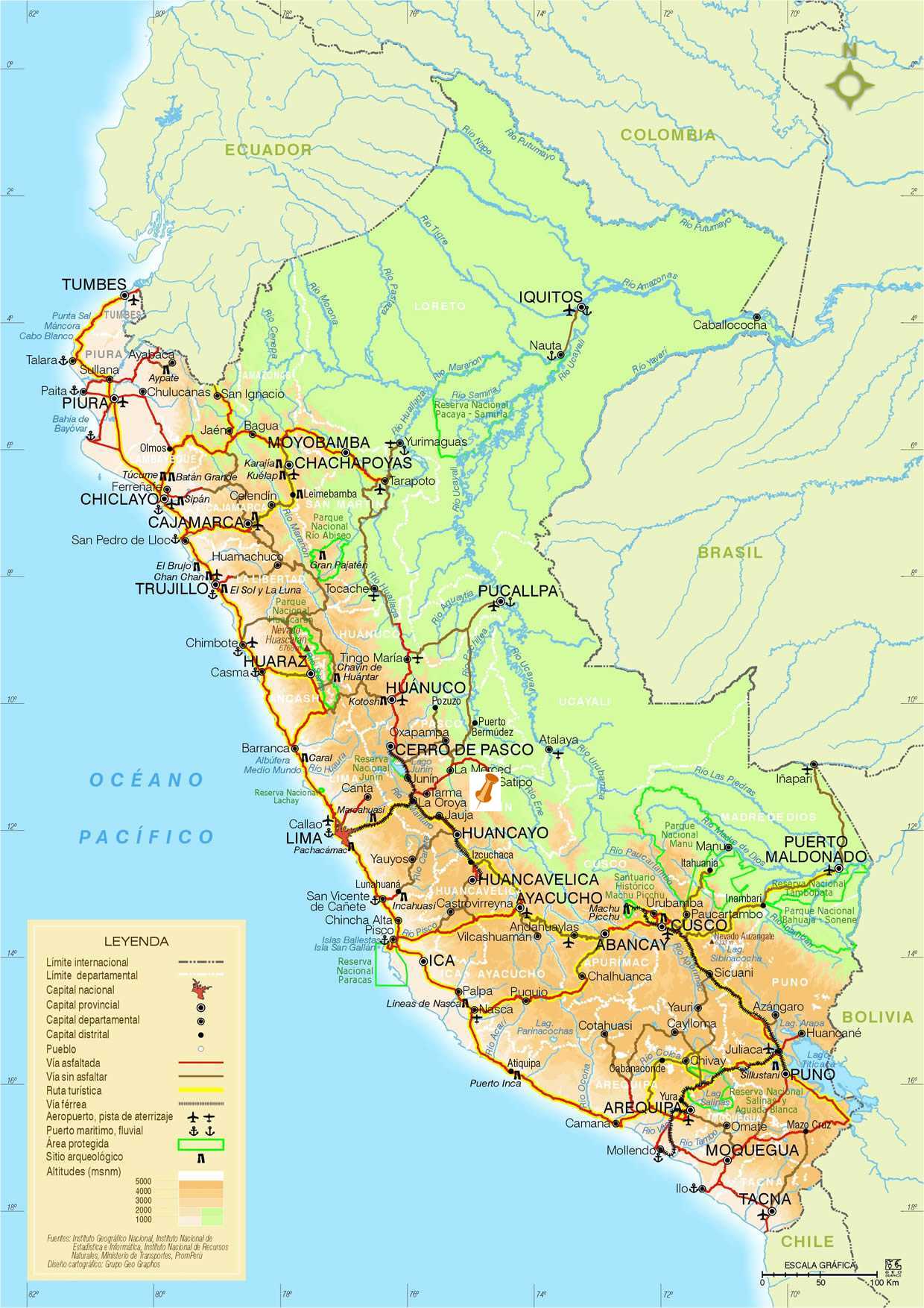 Western South America Map Western South America Tourist Map - South America • Mappery