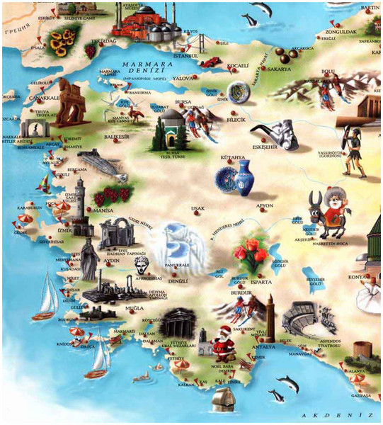 turkey Map Touristic