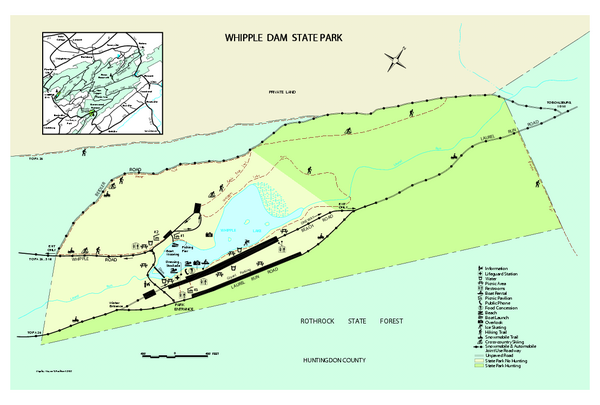 Whipple Dam State Park map