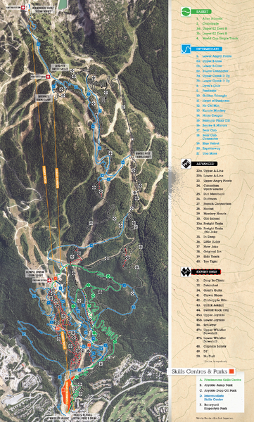 Whistler Blackcomb (Garibaldi Lift Co.) Biking Ski Trail Map