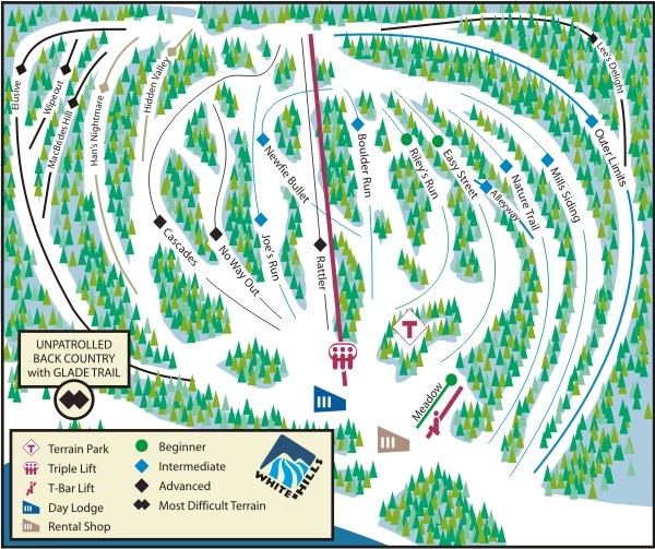 White Hills Ski Trail Map