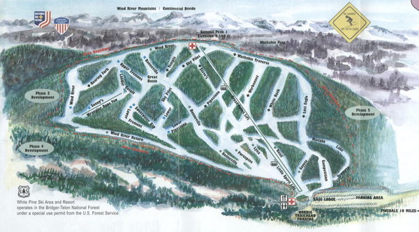 White Pine Ski Area Ski Trail Map