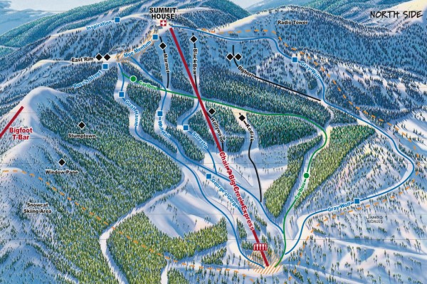 Whitefish Mountain Ski Trail Map - North Side