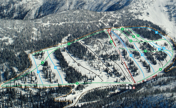 Whitewater Ski Resort Silver King Ski Trail Map