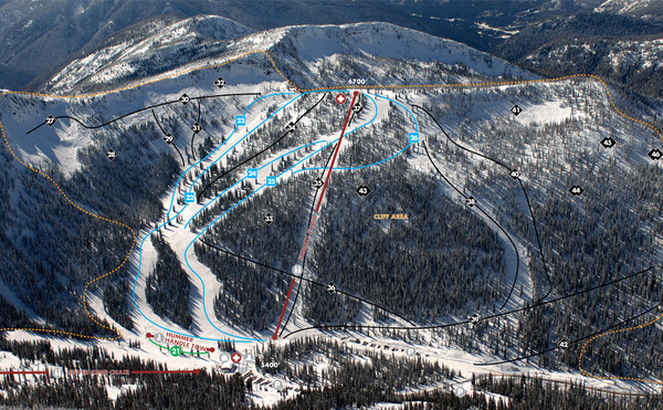 Whitewater Ski Resort Summit Ski Trail Map