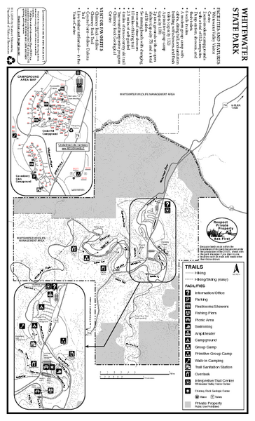 Whitewater State Park Trail Map Whitewater State Park Map - Altura Mn • Mappery