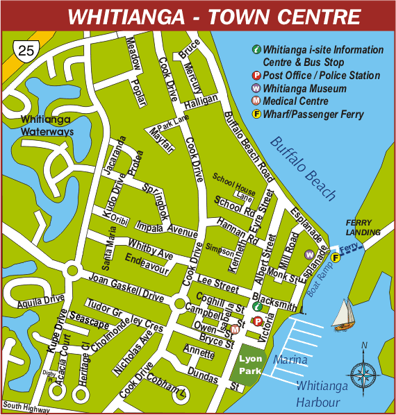 Whitianga Map Whitianga New Zealand • mappery