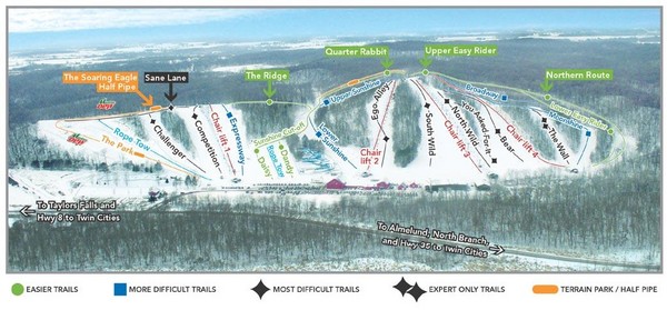 Wild Mountain Ski Area Ski Trail Map