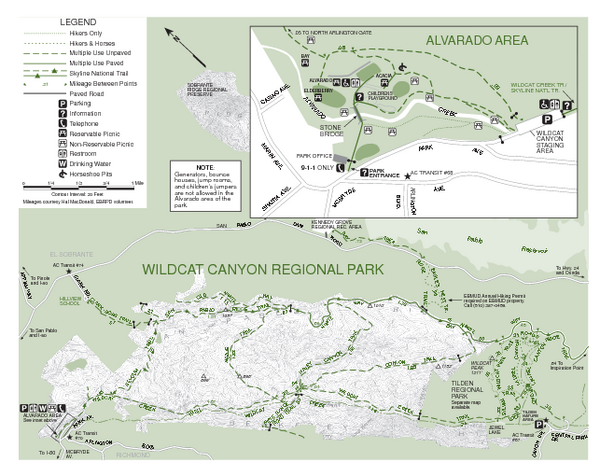 Wildcat Canyon Regional Park Map