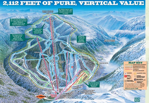 Wildcat Ski Trail Map Wildcat Mountain Ski Trail Map - New Hampshire United States • Mappery