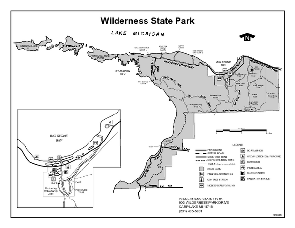 Wilderness State Park, Michigan Site Map