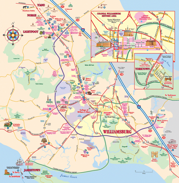 Williamsburg, Virginia Map