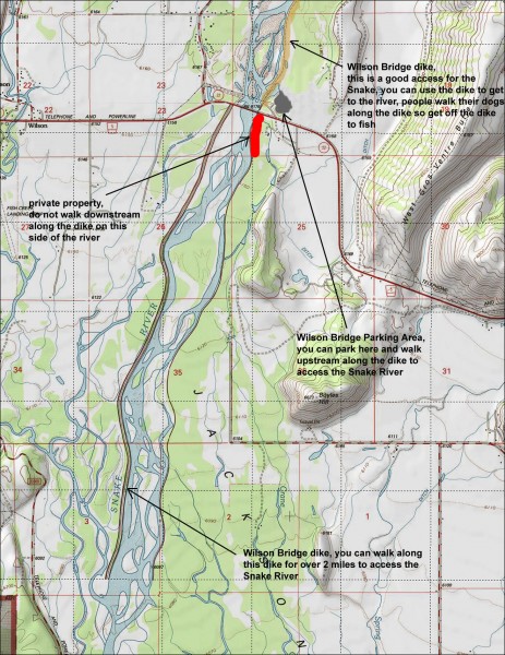 Wilson Bridge Fishing map