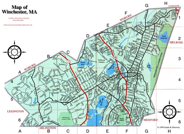 Winchester Town Map - Winchester MA • mappery