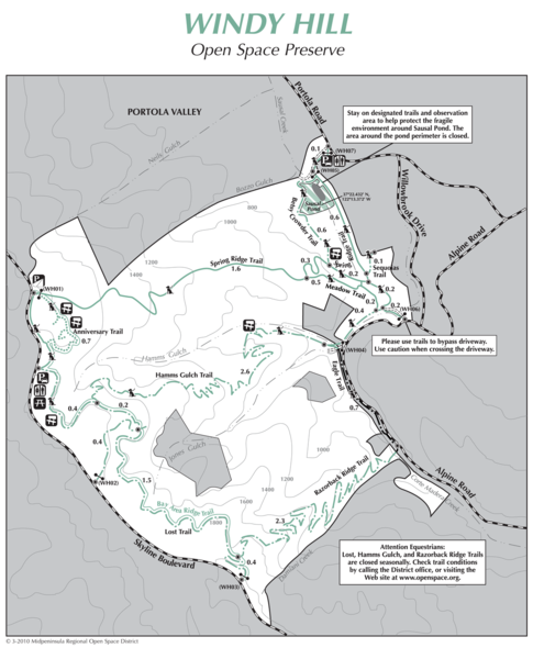 Windy Hill Open Space Preserve Map