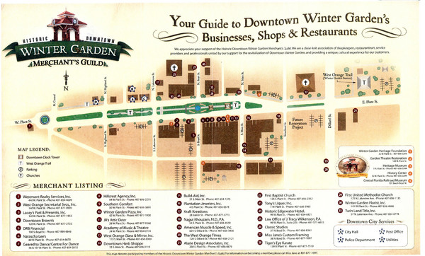 Winter Garden Merchants Guild Map Winter Garden Florida Mappery