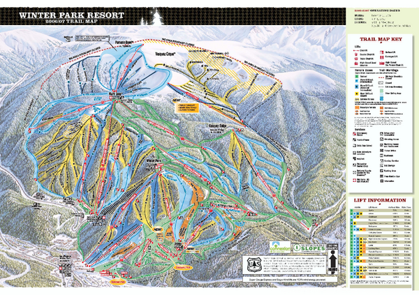 Winter Park Resort Ski Trail Map 2006-07