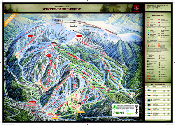 Winter Park Resort Ski Trail Map