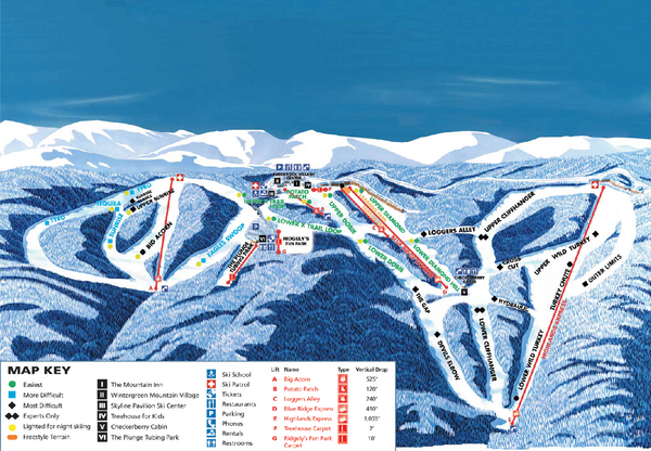Wintergreen Ski Resort Ski Trail Map